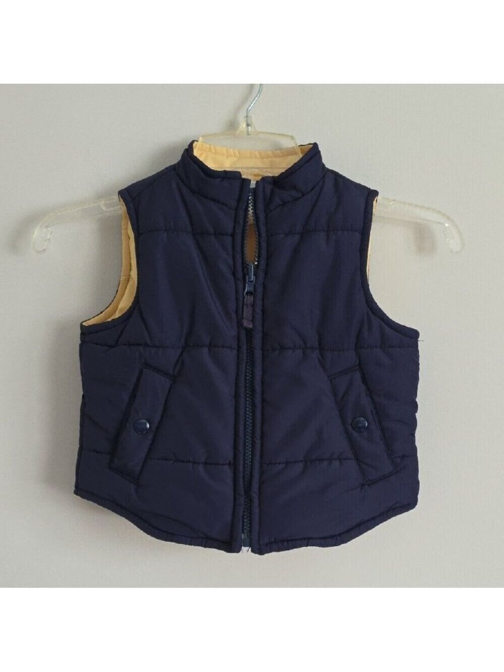 JANIE AND JACK | Reversible puffer Vest Jacket Navy Yellow Sz 2T